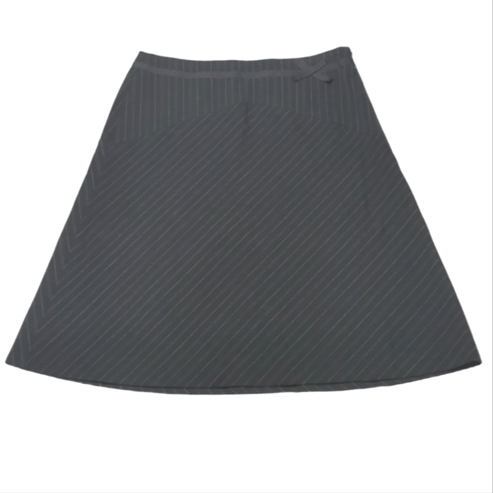 Intuitions Womens Skirt Pinstripe Black‎ White Bow Dillards Quiet Luxury Size 12